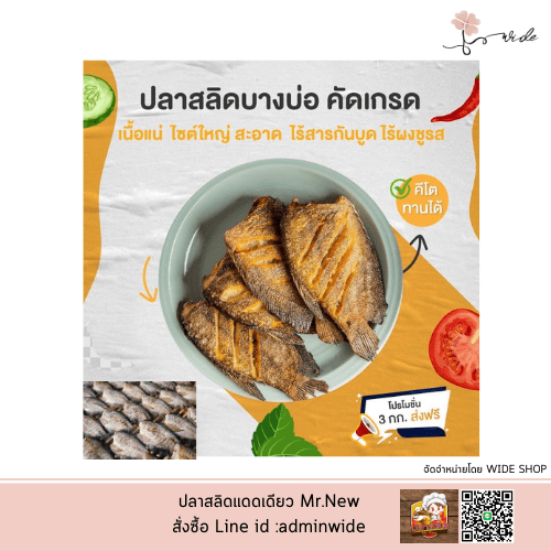ปลาสลิด Mr.New (Homemade) SIZE L ปลาสลิดบางบ่อแดดเดียว เกรดพรีเมียม - Image 3