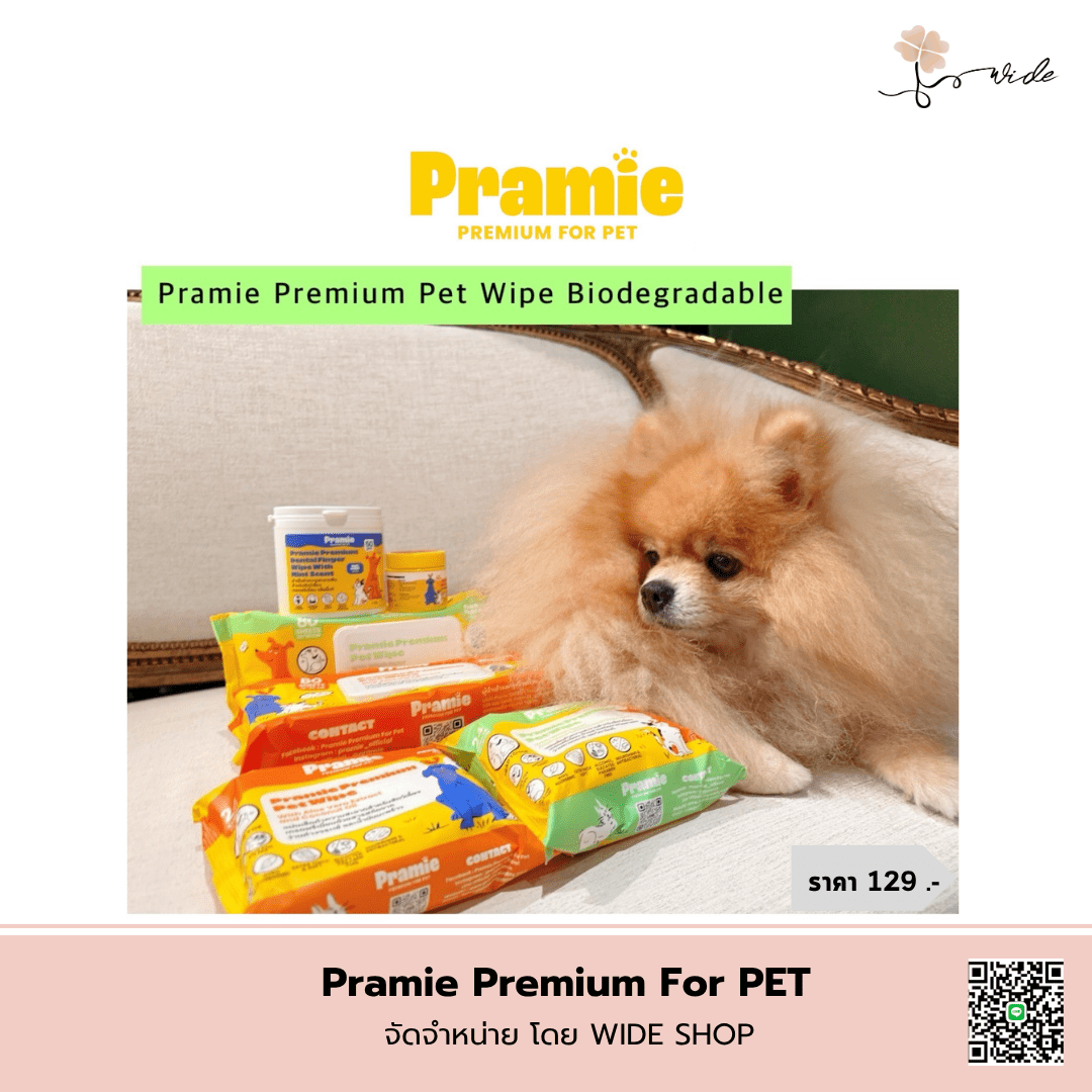 Pramie Premium Pet Wipe แผ่นเช็ดทำความสะอาดสัตว์เลี้ยง เกรดพรีเมียม ย่อยสลายได้ รหัส PR007 - Image 3