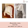 เสื้อแขนยาวซีทรู แขนพอง มีกระดุม ด้านหน้าผ้าทึบ Free Size